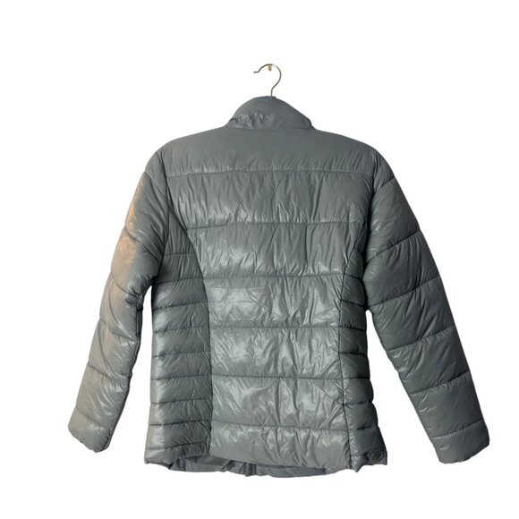 Time And Tru Womens Light Gray Puffer Jacket S (4-6) Recycled Polyester & Nylon - Picture 2 of 5